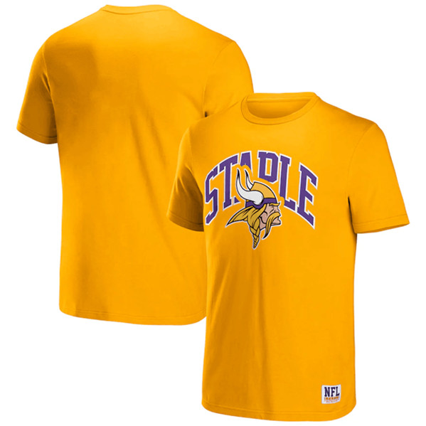 Men's Minnesota Vikings x Staple Gold Logo Lockup T-Shirt